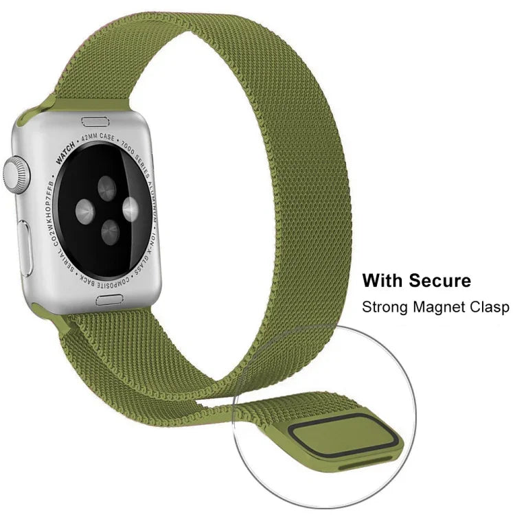 สายรัดนาฬิกาเหล็กกล้าไร้สนิมมิลานีสสำหรับ Apple Watch Series, 7 45มม. / 6&SE&5&4 44มม. / 3&2&1 42มม., 7 41มม. / 6&SE&5&4 40มม. / 3&2&1 38มม.