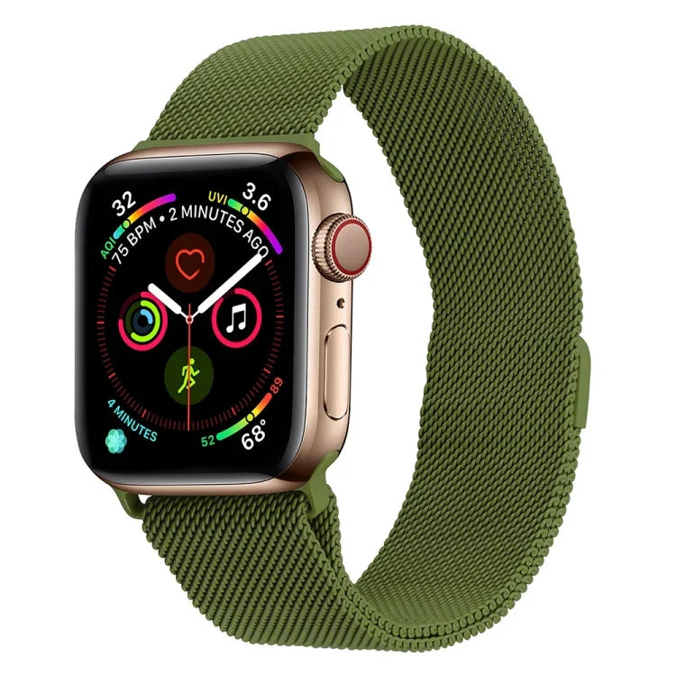 สายรัดนาฬิกาเหล็กกล้าไร้สนิมมิลานีสสำหรับ Apple Watch Series, 7 45มม. / 6&SE&5&4 44มม. / 3&2&1 42มม., 7 41มม. / 6&SE&5&4 40มม. / 3&2&1 38มม.