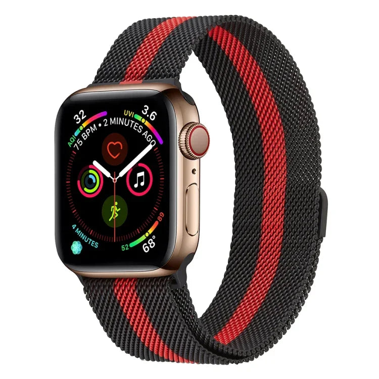 สายรัดนาฬิกาเหล็กกล้าไร้สนิมมิลานีสสำหรับ Apple Watch Series, 7 45มม. / 6&SE&5&4 44มม. / 3&2&1 42มม., 7 41มม. / 6&SE&5&4 40มม. / 3&2&1 38มม.