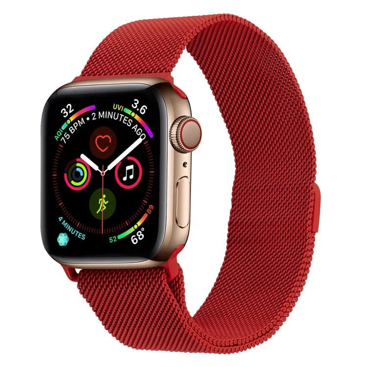สายรัดนาฬิกาเหล็กกล้าไร้สนิมมิลานีสสำหรับ Apple Watch Series, 7 45มม. / 6&SE&5&4 44มม. / 3&2&1 42มม., 7 41มม. / 6&SE&5&4 40มม. / 3&2&1 38มม.