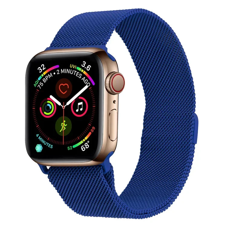 สายรัดนาฬิกาเหล็กกล้าไร้สนิมมิลานีสสำหรับ Apple Watch Series, 7 45มม. / 6&SE&5&4 44มม. / 3&2&1 42มม., 7 41มม. / 6&SE&5&4 40มม. / 3&2&1 38มม.