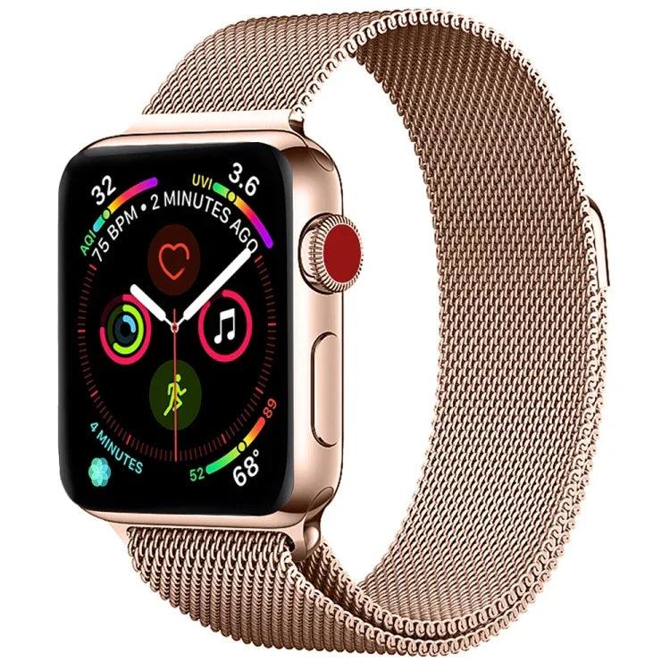 สายรัดนาฬิกาเหล็กกล้าไร้สนิมมิลานีสสำหรับ Apple Watch Series, 7 45มม. / 6&SE&5&4 44มม. / 3&2&1 42มม., 7 41มม. / 6&SE&5&4 40มม. / 3&2&1 38มม.