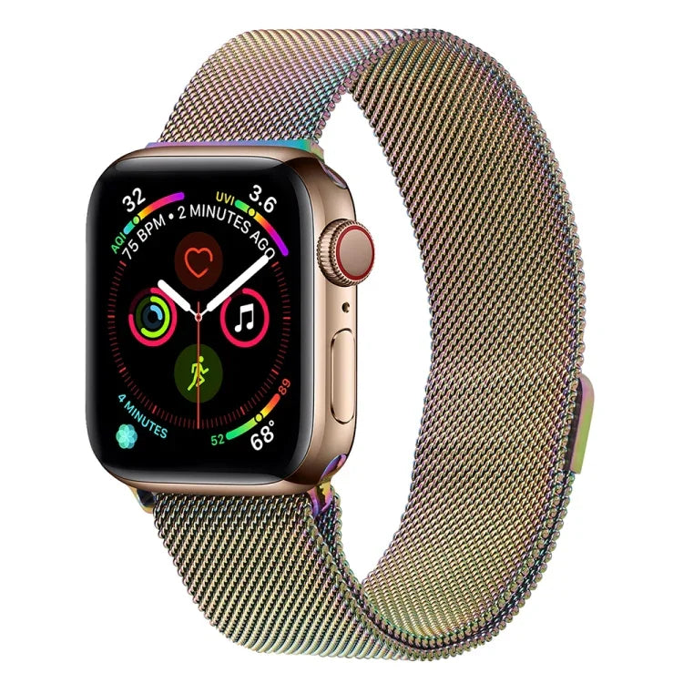 สายรัดนาฬิกาเหล็กกล้าไร้สนิมมิลานีสสำหรับ Apple Watch Series, 7 45มม. / 6&SE&5&4 44มม. / 3&2&1 42มม., 7 41มม. / 6&SE&5&4 40มม. / 3&2&1 38มม.
