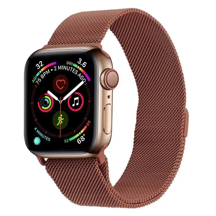 สายรัดนาฬิกาเหล็กกล้าไร้สนิมมิลานีสสำหรับ Apple Watch Series, 7 45มม. / 6&SE&5&4 44มม. / 3&2&1 42มม., 7 41มม. / 6&SE&5&4 40มม. / 3&2&1 38มม.