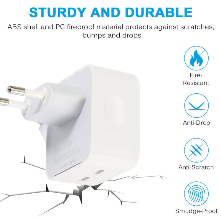 ที่ชาร์จพอร์ตคู่ USB-C / Type-C 50W PD, ปลั๊ก EU 50W PD, ปลั๊ก US 50W PD