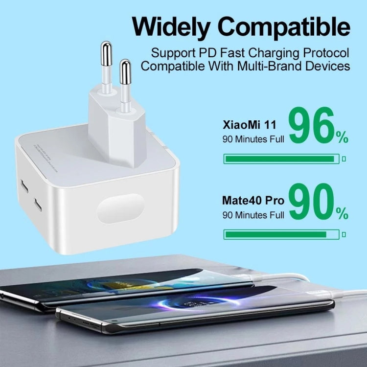 ที่ชาร์จพอร์ตคู่ USB-C / Type-C 50W PD, ปลั๊ก EU 50W PD, ปลั๊ก US 50W PD