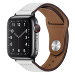 สายรัดนาฬิกาหนัง PU พร้อมหัวเข็มขัดสีดำสำหรับ Apple Watch Series, 7 45มม. / 6&SE&5&4 44มม. / 3&2&1 42มม., 7 41มม. / 6&SE&5&4 40มม. / 3&2&1 38มม.