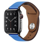 สายรัดนาฬิกาหนัง PU พร้อมหัวเข็มขัดสีดำสำหรับ Apple Watch Series, 7 45มม. / 6&SE&5&4 44มม. / 3&2&1 42มม., 7 41มม. / 6&SE&5&4 40มม. / 3&2&1 38มม.