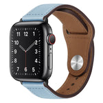 สายรัดนาฬิกาหนัง PU พร้อมหัวเข็มขัดสีดำสำหรับ Apple Watch Series, 7 45มม. / 6&SE&5&4 44มม. / 3&2&1 42มม., 7 41มม. / 6&SE&5&4 40มม. / 3&2&1 38มม.