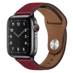 สายรัดนาฬิกาหนัง PU พร้อมหัวเข็มขัดสีดำสำหรับ Apple Watch Series, 7 45มม. / 6&SE&5&4 44มม. / 3&2&1 42มม., 7 41มม. / 6&SE&5&4 40มม. / 3&2&1 38มม.