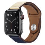 สายรัดนาฬิกาหนัง PU พร้อมหัวเข็มขัดสีดำสำหรับ Apple Watch Series, 7 45มม. / 6&SE&5&4 44มม. / 3&2&1 42มม., 7 41มม. / 6&SE&5&4 40มม. / 3&2&1 38มม.
