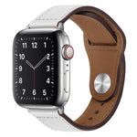 สายรัดนาฬิกาหนัง PU พร้อมหัวเข็มขัดสีเงิน สำหรับ Apple Watch Series 7 45 มม. / 6&SE&5&4 44 มม. / 3&2&1 42 มม. และ 7 41 มม. / 6&SE&5&4 40 มม. / 3&2&1 38 มม.
