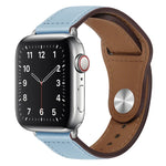 สายรัดนาฬิกาหนัง PU พร้อมหัวเข็มขัดสีเงิน สำหรับ Apple Watch Series 7 45 มม. / 6&SE&5&4 44 มม. / 3&2&1 42 มม. และ 7 41 มม. / 6&SE&5&4 40 มม. / 3&2&1 38 มม.