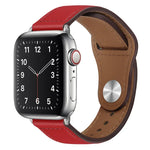 สายรัดนาฬิกาหนัง PU พร้อมหัวเข็มขัดสีเงิน สำหรับ Apple Watch Series 7 45 มม. / 6&SE&5&4 44 มม. / 3&2&1 42 มม. และ 7 41 มม. / 6&SE&5&4 40 มม. / 3&2&1 38 มม.