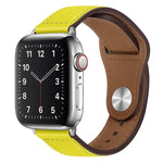 สายรัดนาฬิกาหนัง PU พร้อมหัวเข็มขัดสีเงิน สำหรับ Apple Watch Series 7 45 มม. / 6&SE&5&4 44 มม. / 3&2&1 42 มม. และ 7 41 มม. / 6&SE&5&4 40 มม. / 3&2&1 38 มม.