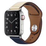 สายรัดนาฬิกาหนัง PU พร้อมหัวเข็มขัดสีเงิน สำหรับ Apple Watch Series 7 45 มม. / 6&SE&5&4 44 มม. / 3&2&1 42 มม. และ 7 41 มม. / 6&SE&5&4 40 มม. / 3&2&1 38 มม.