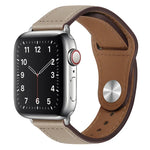สายรัดนาฬิกาหนัง PU พร้อมหัวเข็มขัดสีเงิน สำหรับ Apple Watch Series 7 45 มม. / 6&SE&5&4 44 มม. / 3&2&1 42 มม. และ 7 41 มม. / 6&SE&5&4 40 มม. / 3&2&1 38 มม.