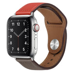 สายรัดนาฬิกาหนัง PU พร้อมหัวเข็มขัดสีเงิน สำหรับ Apple Watch Series 7 45 มม. / 6&SE&5&4 44 มม. / 3&2&1 42 มม. และ 7 41 มม. / 6&SE&5&4 40 มม. / 3&2&1 38 มม.