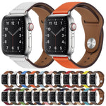 สายรัดนาฬิกาหนัง PU พร้อมหัวเข็มขัดสีเงิน สำหรับ Apple Watch Series 7 45 มม. / 6&SE&5&4 44 มม. / 3&2&1 42 มม. และ 7 41 มม. / 6&SE&5&4 40 มม. / 3&2&1 38 มม.