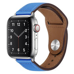 สายรัดนาฬิกาหนัง PU พร้อมหัวเข็มขัดสีเงิน สำหรับ Apple Watch Series 7 45 มม. / 6&SE&5&4 44 มม. / 3&2&1 42 มม. และ 7 41 มม. / 6&SE&5&4 40 มม. / 3&2&1 38 มม.