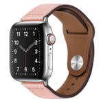 สายรัดนาฬิกาหนัง PU พร้อมหัวเข็มขัดสีเงิน สำหรับ Apple Watch Series 7 45 มม. / 6&SE&5&4 44 มม. / 3&2&1 42 มม. และ 7 41 มม. / 6&SE&5&4 40 มม. / 3&2&1 38 มม.
