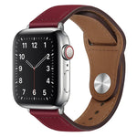 สายรัดนาฬิกาหนัง PU พร้อมหัวเข็มขัดสีเงิน สำหรับ Apple Watch Series 7 45 มม. / 6&SE&5&4 44 มม. / 3&2&1 42 มม. และ 7 41 มม. / 6&SE&5&4 40 มม. / 3&2&1 38 มม.