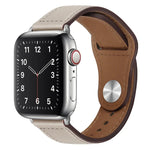 สายรัดนาฬิกาหนัง PU พร้อมหัวเข็มขัดสีเงิน สำหรับ Apple Watch Series 7 45 มม. / 6&SE&5&4 44 มม. / 3&2&1 42 มม. และ 7 41 มม. / 6&SE&5&4 40 มม. / 3&2&1 38 มม.