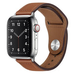 สายรัดนาฬิกาหนัง PU พร้อมหัวเข็มขัดสีเงิน สำหรับ Apple Watch Series 7 45 มม. / 6&SE&5&4 44 มม. / 3&2&1 42 มม. และ 7 41 มม. / 6&SE&5&4 40 มม. / 3&2&1 38 มม.