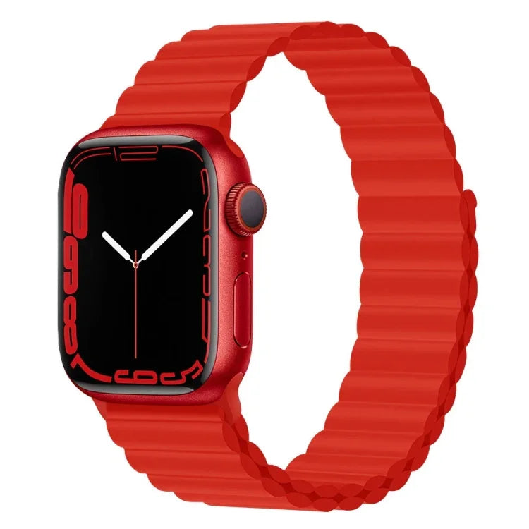 สายรัดนาฬิกาซิลิโคนแม่เหล็ก สำหรับ Apple Watch Series 7 45 มม. / 6&SE&5&4 44 มม. / 3&2&1 42 มม. และ 7 41 มม. / 6&SE&5&4 40 มม. / 3&2&1 38 มม.