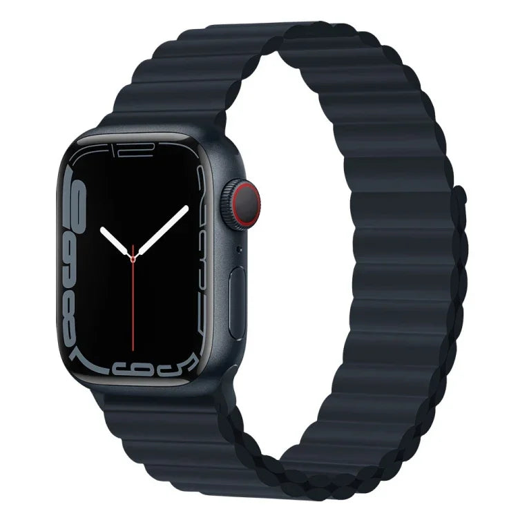 สายรัดนาฬิกาซิลิโคนแม่เหล็ก สำหรับ Apple Watch Series 7 45 มม. / 6&SE&5&4 44 มม. / 3&2&1 42 มม. และ 7 41 มม. / 6&SE&5&4 40 มม. / 3&2&1 38 มม.
