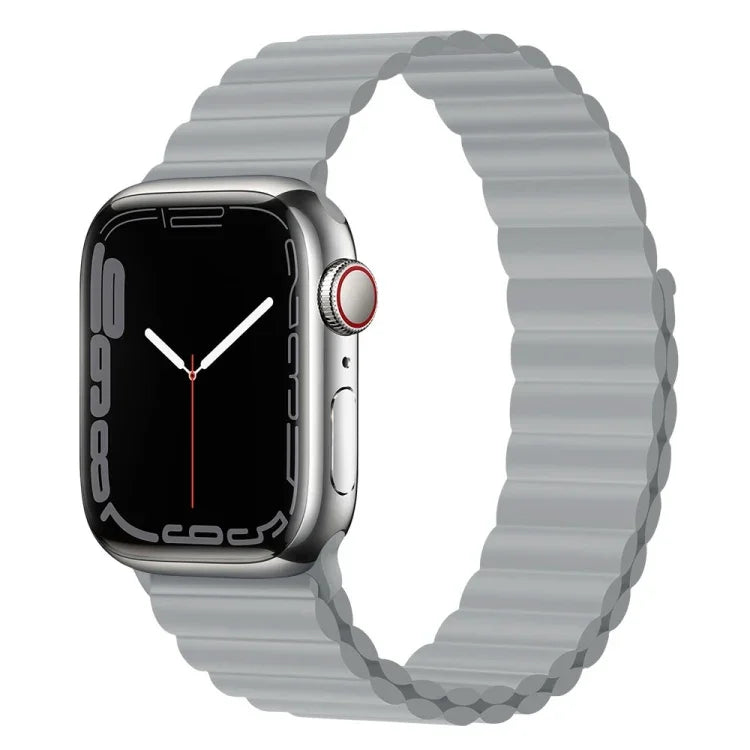 สายรัดนาฬิกาซิลิโคนแม่เหล็ก สำหรับ Apple Watch Series 7 45 มม. / 6&SE&5&4 44 มม. / 3&2&1 42 มม. และ 7 41 มม. / 6&SE&5&4 40 มม. / 3&2&1 38 มม.