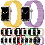 สายรัดนาฬิกาซิลิโคนแม่เหล็ก สำหรับ Apple Watch Series 7 45 มม. / 6&SE&5&4 44 มม. / 3&2&1 42 มม. และ 7 41 มม. / 6&SE&5&4 40 มม. / 3&2&1 38 มม.
