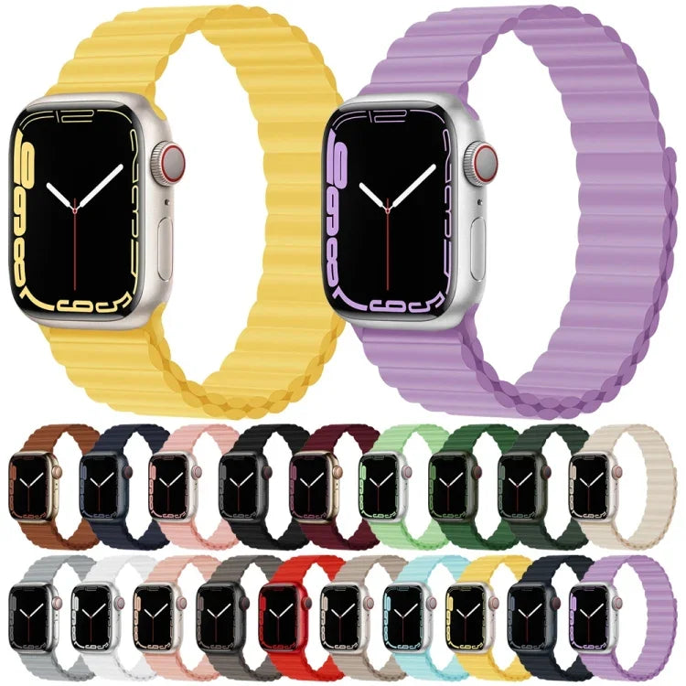 สายรัดนาฬิกาซิลิโคนแม่เหล็ก สำหรับ Apple Watch Series 7 45 มม. / 6&SE&5&4 44 มม. / 3&2&1 42 มม. และ 7 41 มม. / 6&SE&5&4 40 มม. / 3&2&1 38 มม.