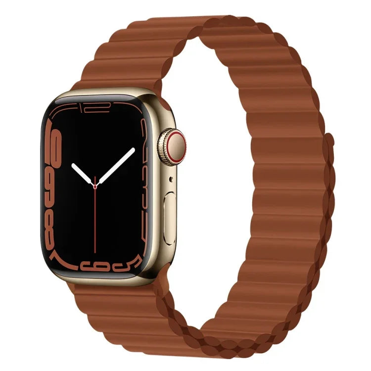 สายรัดนาฬิกาซิลิโคนแม่เหล็ก สำหรับ Apple Watch Series 7 45 มม. / 6&SE&5&4 44 มม. / 3&2&1 42 มม. และ 7 41 มม. / 6&SE&5&4 40 มม. / 3&2&1 38 มม.