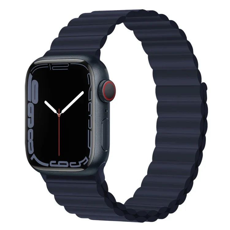สายรัดนาฬิกาซิลิโคนแม่เหล็ก สำหรับ Apple Watch Series 7 45 มม. / 6&SE&5&4 44 มม. / 3&2&1 42 มม. และ 7 41 มม. / 6&SE&5&4 40 มม. / 3&2&1 38 มม.