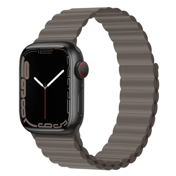 สายรัดนาฬิกาซิลิโคนแม่เหล็ก สำหรับ Apple Watch Series 7 45 มม. / 6&SE&5&4 44 มม. / 3&2&1 42 มม. และ 7 41 มม. / 6&SE&5&4 40 มม. / 3&2&1 38 มม.