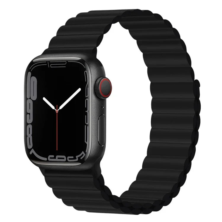 สายรัดนาฬิกาซิลิโคนแม่เหล็ก สำหรับ Apple Watch Series 7 45 มม. / 6&SE&5&4 44 มม. / 3&2&1 42 มม. และ 7 41 มม. / 6&SE&5&4 40 มม. / 3&2&1 38 มม.
