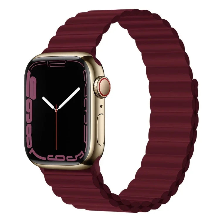 สายรัดนาฬิกาซิลิโคนแม่เหล็ก สำหรับ Apple Watch Series 7 45 มม. / 6&SE&5&4 44 มม. / 3&2&1 42 มม. และ 7 41 มม. / 6&SE&5&4 40 มม. / 3&2&1 38 มม.