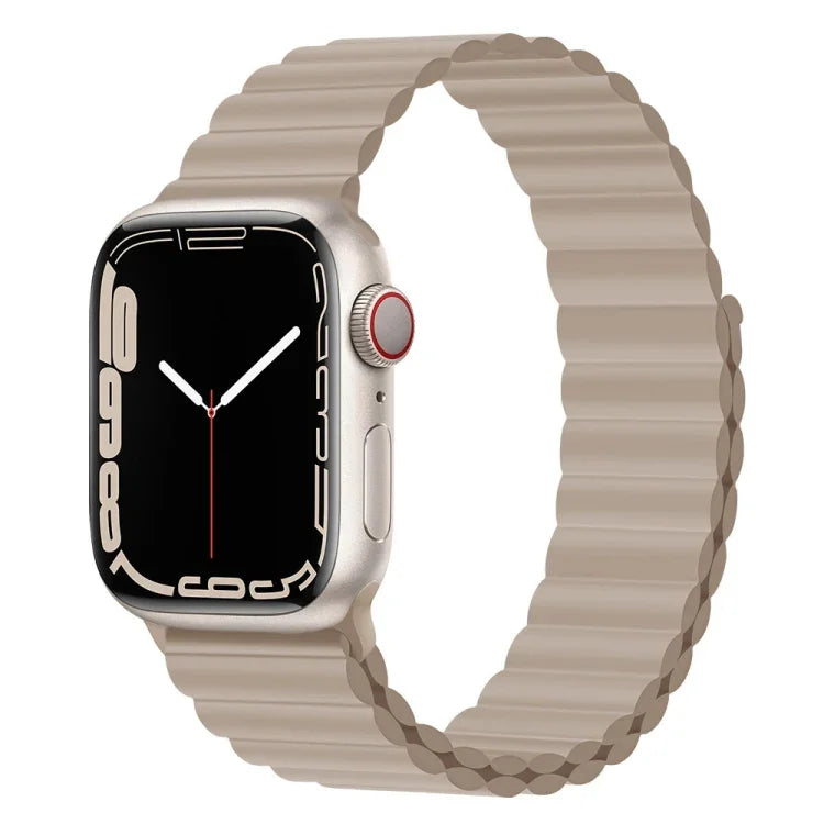 สายรัดนาฬิกาซิลิโคนแม่เหล็ก สำหรับ Apple Watch Series 7 45 มม. / 6&SE&5&4 44 มม. / 3&2&1 42 มม. และ 7 41 มม. / 6&SE&5&4 40 มม. / 3&2&1 38 มม.