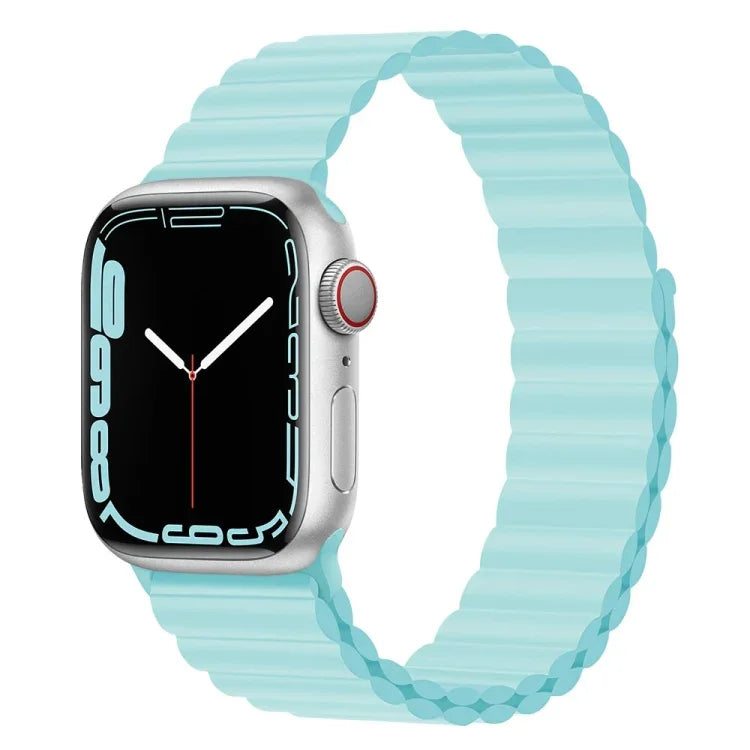 สายรัดนาฬิกาซิลิโคนแม่เหล็ก สำหรับ Apple Watch Series 7 45 มม. / 6&SE&5&4 44 มม. / 3&2&1 42 มม. และ 7 41 มม. / 6&SE&5&4 40 มม. / 3&2&1 38 มม.
