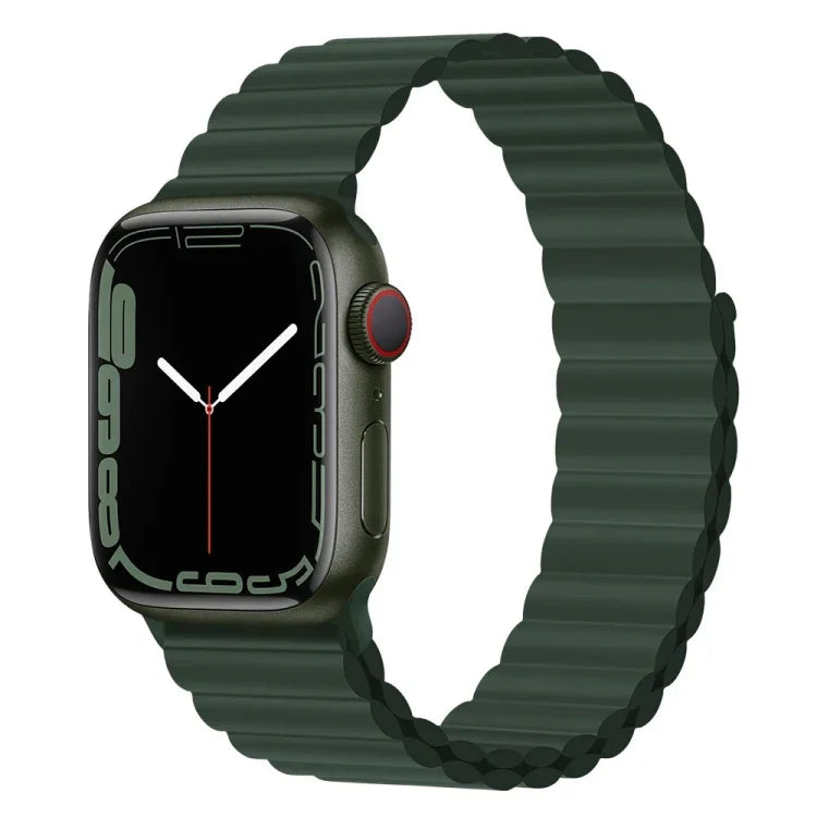 สายรัดนาฬิกาซิลิโคนแม่เหล็ก สำหรับ Apple Watch Series 7 45 มม. / 6&SE&5&4 44 มม. / 3&2&1 42 มม. และ 7 41 มม. / 6&SE&5&4 40 มม. / 3&2&1 38 มม.