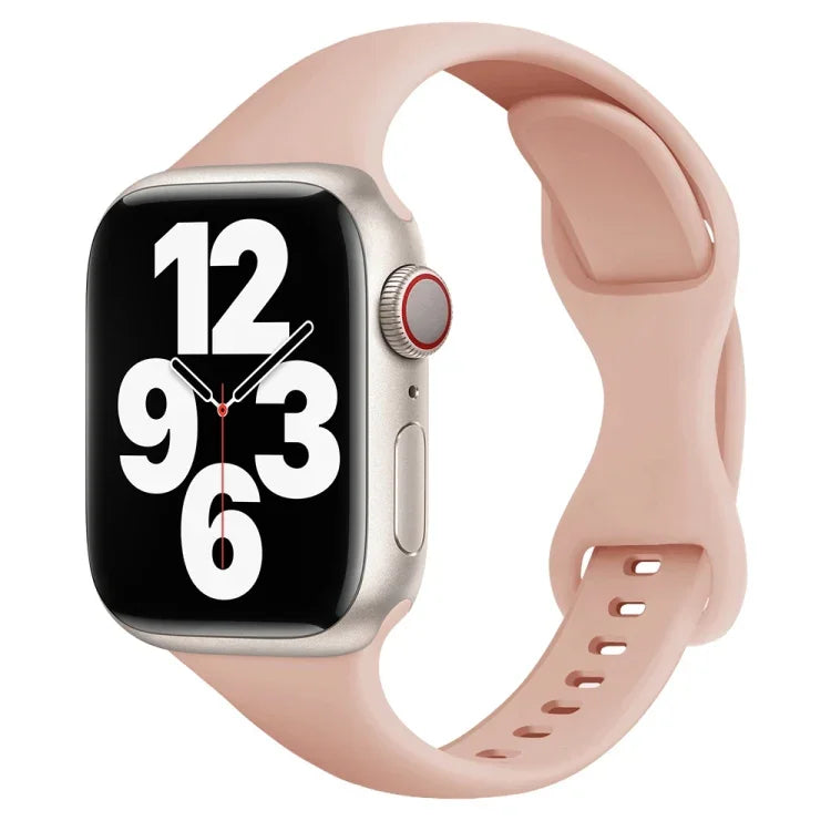 สายรัดนาฬิกาหัวเข็มขัดผีเสื้อขนาดเล็ก สำหรับ Apple Watch Series 7 45 มม. / 6&SE&5&4 44 มม. / 3&2&1 42 มม. และ 7 41 มม. / 6&SE&5&4 40 มม. / 3&2&1 38 มม.