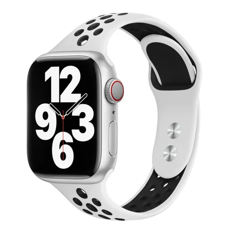 สายรัดนาฬิกาหัวเข็มขัดสองตะปูขนาดเล็ก สำหรับ Apple Watch Series 7 45 มม. / 6&SE&5&4 44 มม. / 3&2&1 42 มม. และ 7 41 มม. / 6&SE&5&4 40 มม. / 3&2&1 38 มม.