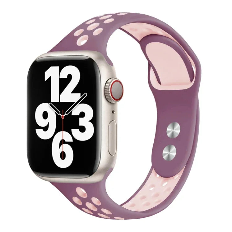 สายรัดนาฬิกาหัวเข็มขัดสองตะปูขนาดเล็ก สำหรับ Apple Watch Series 7 45 มม. / 6&SE&5&4 44 มม. / 3&2&1 42 มม. และ 7 41 มม. / 6&SE&5&4 40 มม. / 3&2&1 38 มม.