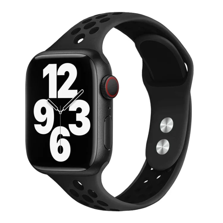 สายรัดนาฬิกาหัวเข็มขัดสองตะปูขนาดเล็ก สำหรับ Apple Watch Series 7 45 มม. / 6&SE&5&4 44 มม. / 3&2&1 42 มม. และ 7 41 มม. / 6&SE&5&4 40 มม. / 3&2&1 38 มม.