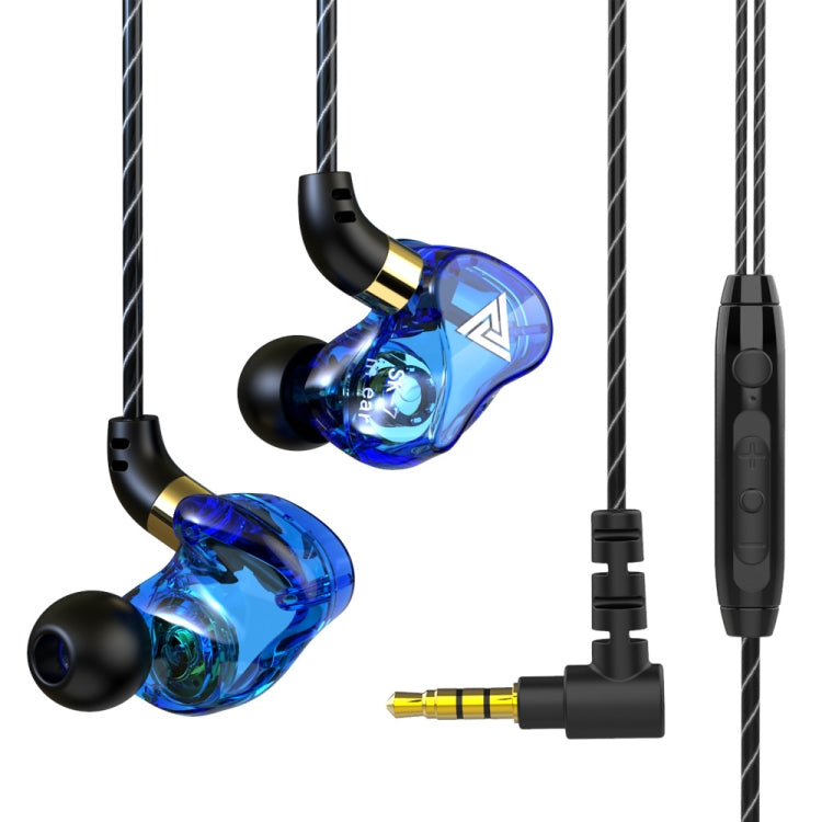 QKZ SK7 หูฟังสปอร์ตมีสาย 3.5 มม. ไดรเวอร์ทองแดงสเตอริโอ HiFi พร้อมไมโครโฟน