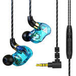 QKZ SK7 หูฟังสปอร์ตมีสาย 3.5 มม. ไดรเวอร์ทองแดงสเตอริโอ HiFi พร้อมไมโครโฟน