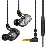 QKZ SK7 หูฟังสปอร์ตมีสาย 3.5 มม. ไดรเวอร์ทองแดงสเตอริโอ HiFi พร้อมไมโครโฟน