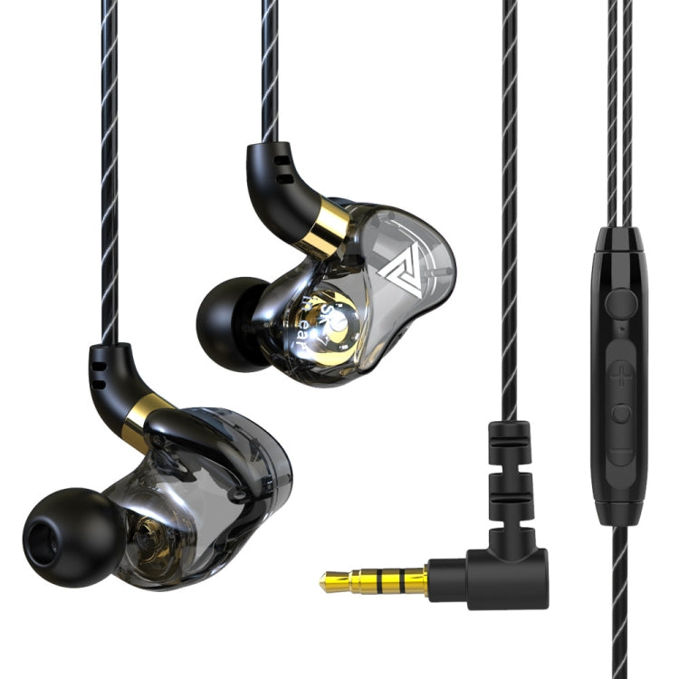 QKZ SK7 หูฟังสปอร์ตมีสาย 3.5 มม. ไดรเวอร์ทองแดงสเตอริโอ HiFi พร้อมไมโครโฟน