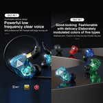 QKZ SK7 หูฟังสปอร์ตมีสาย 3.5 มม. ไดรเวอร์ทองแดงสเตอริโอ HiFi พร้อมไมโครโฟน